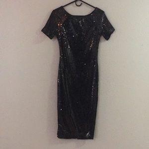 Black Sequin Formfitting Dress